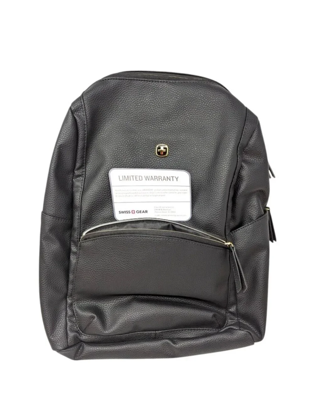 SwissGear Serenity Luxe Black Faux Leather Laptop Backpack - Small Fits 13